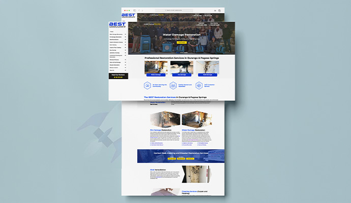 Best Cleaning and Disaster Restoration website mockup.